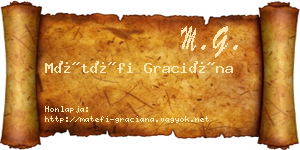 Mátéfi Graciána névjegykártya
